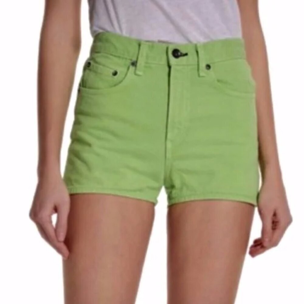 Rag & Bone Justine Bright Green Denim Shorts 24"